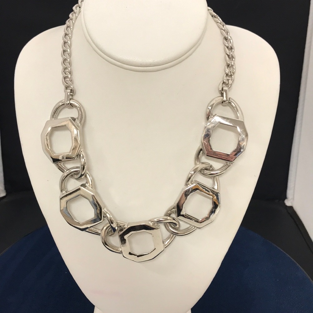 Silver Tone Chrome Finish Necklace